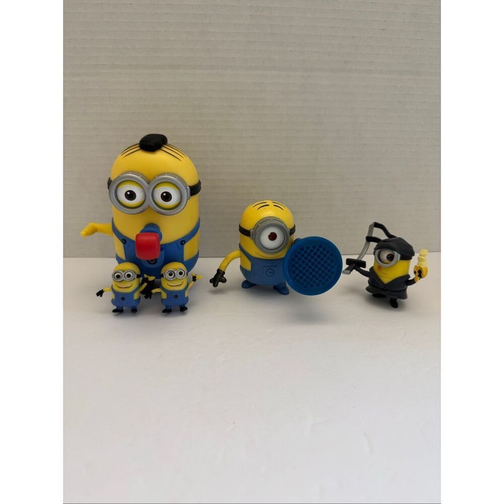 Despicable Me Minions Lot of 5 Stuart with Gas Gun Bob Ninja